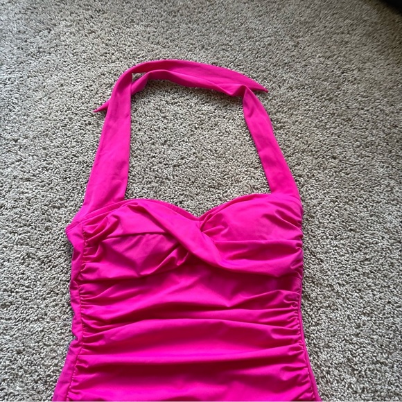 Catalina Suddenly Slim Hot Pink Slimming One Piece Swimsuit Size Medium 8-10 - Picture 3 of 9